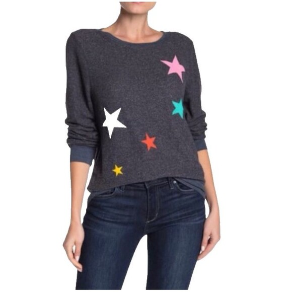 NWT Wildfox Women's M Star Scatter Knit Sweater Made In USA $98 MSRP - Picture 1 of 6
